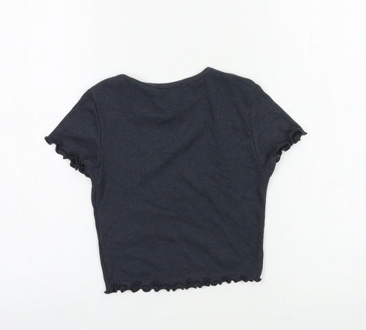 New Look Girls Grey  Jersey Basic T-Shirt Size 9 Years