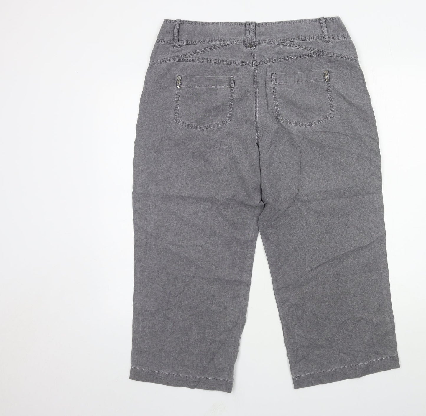M&Co Womens Grey   Trousers  Size 14 L22 in