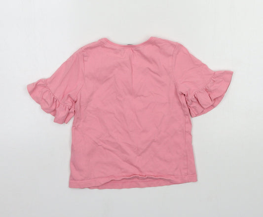 George Girls Pink  Jersey Basic T-Shirt Size 4-5 Years
