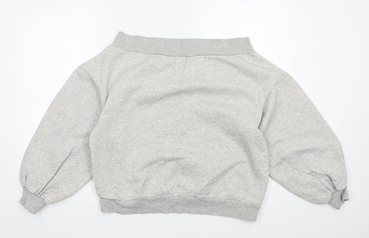 H&M Womens Grey  Jersey Pullover Sweatshirt Size L