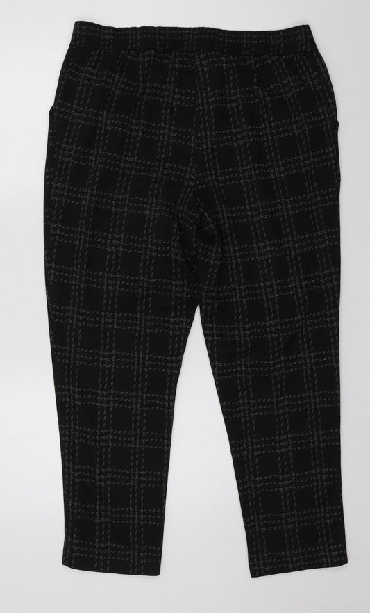 Bonmarché Womens Green Striped Jersey Trousers  Size 16 L25 in