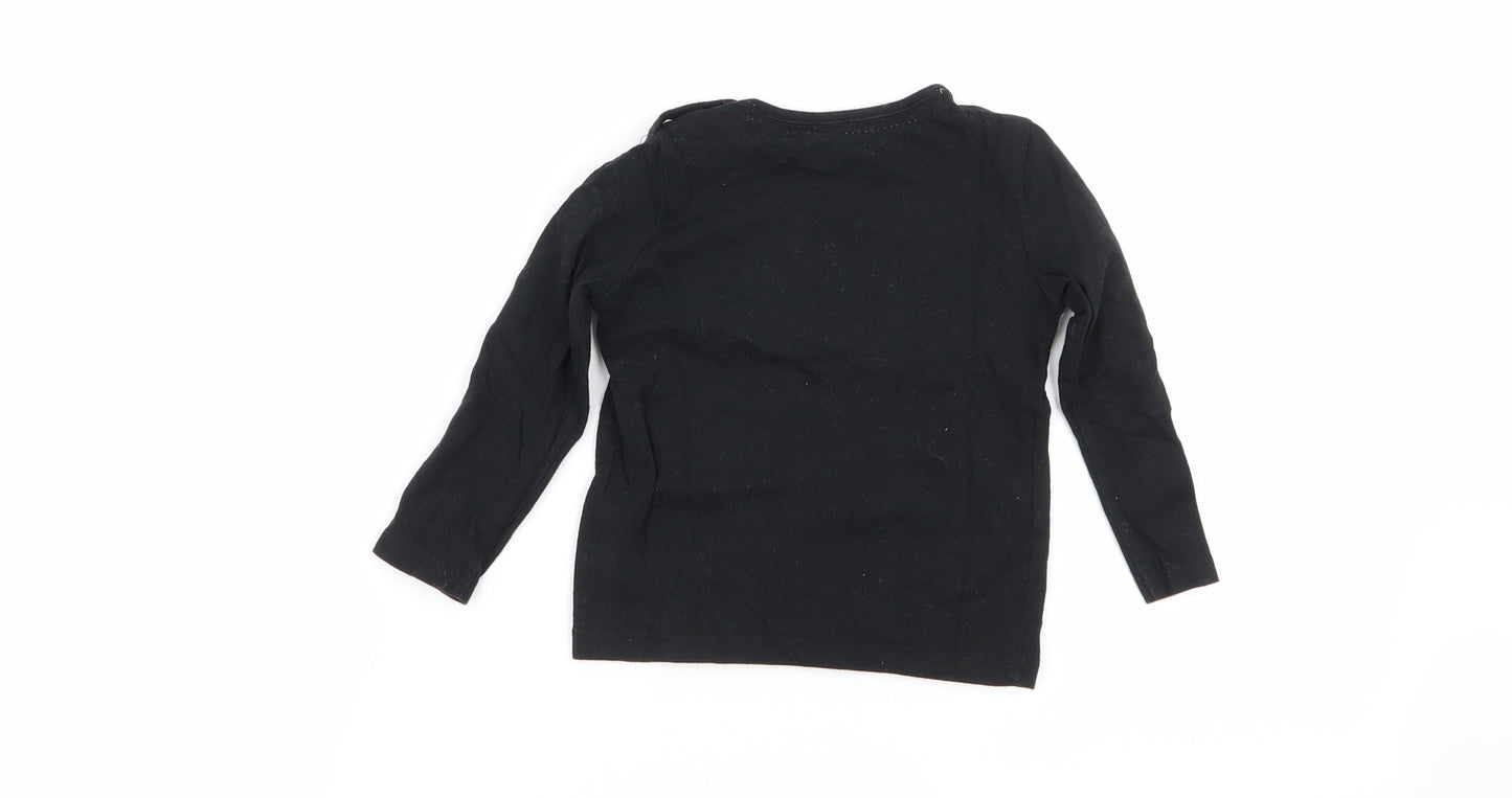 F&F Boys Black   Basic T-Shirt Size 9-12 Months