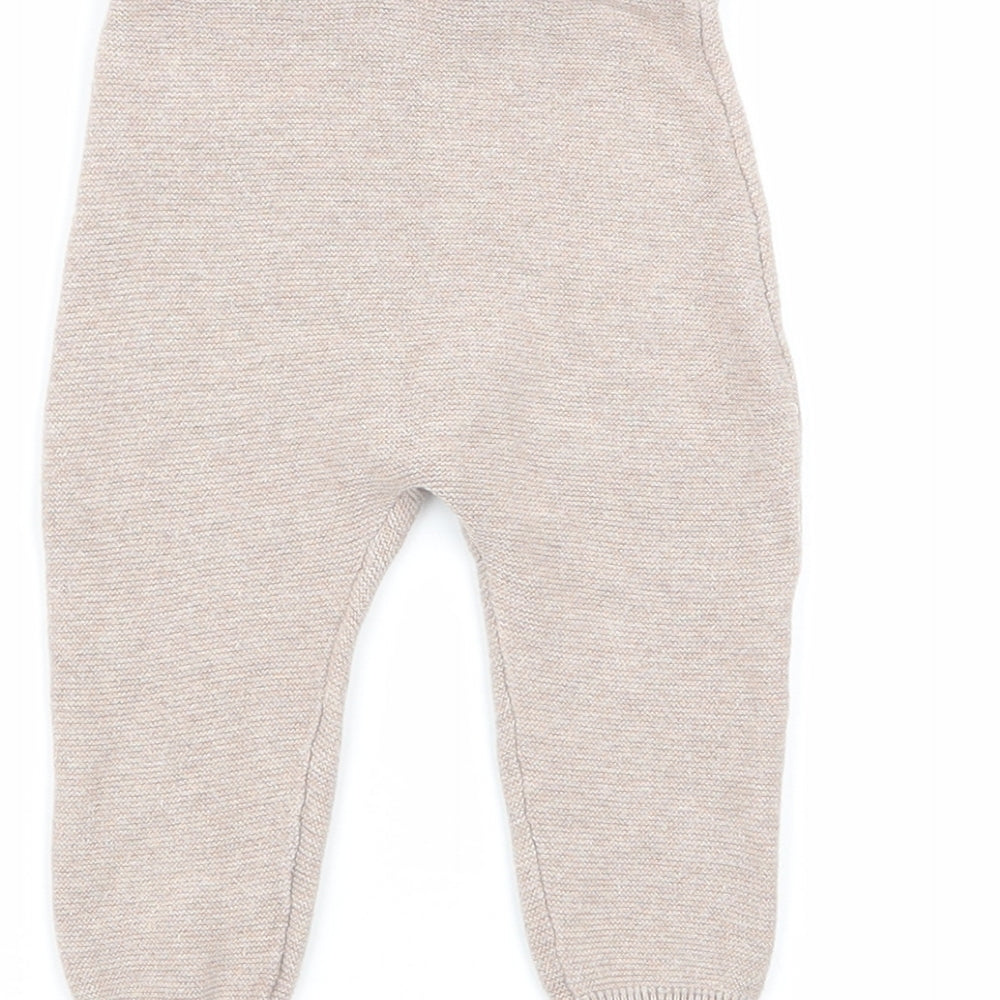 H&M Girls Beige   Jogger Trousers Size 9 Months