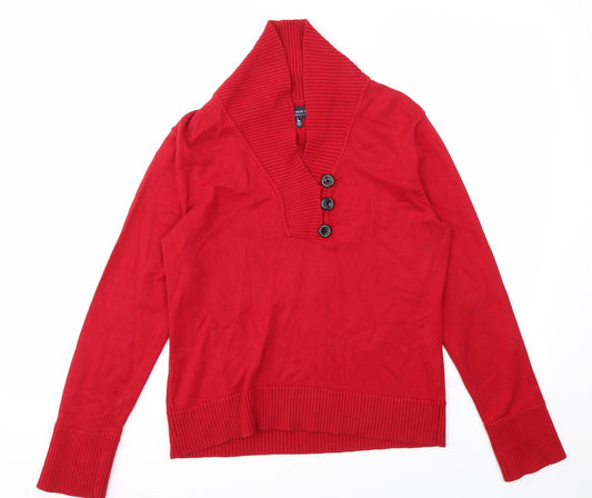 Jones New York Womens Red   Pullover Jumper Size M