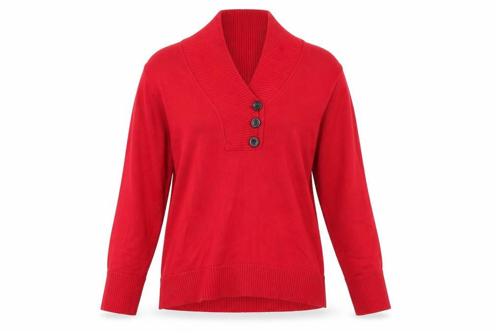 Womens UK M Regular Jones New York Red Pullover