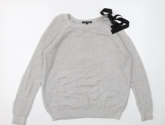 NEXT Womens Grey Houndstooth  Pullover Jumper Size 8