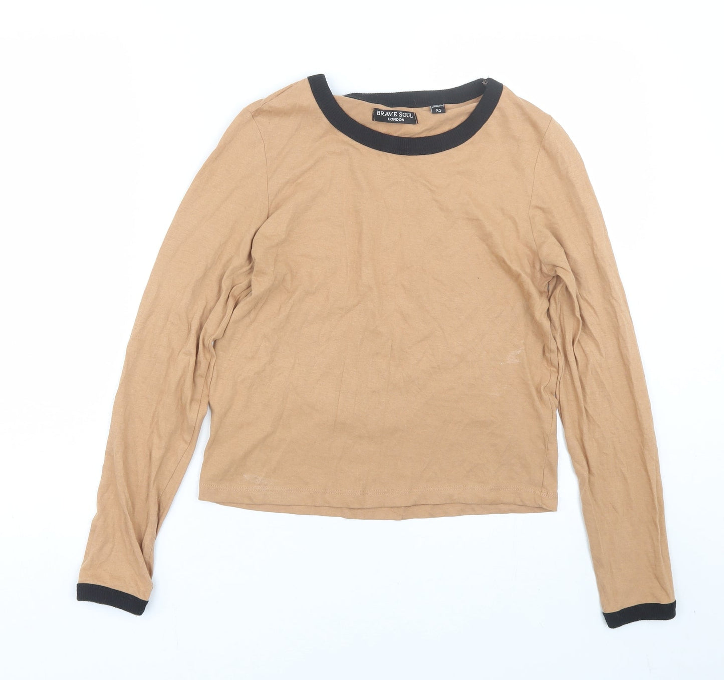 Brave Soul Womens Brown   Basic T-Shirt Size XS