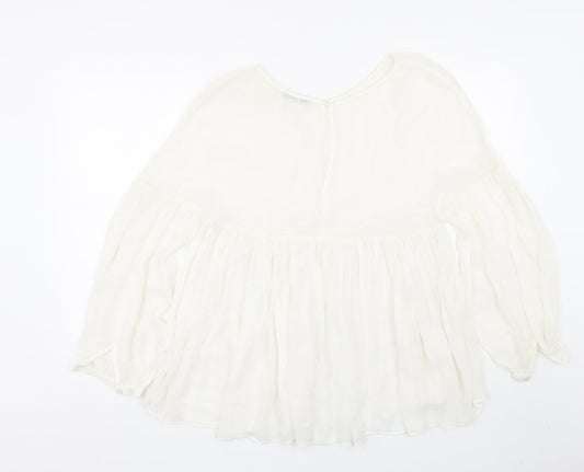 M&S Womens White   Basic Blouse Size 6
