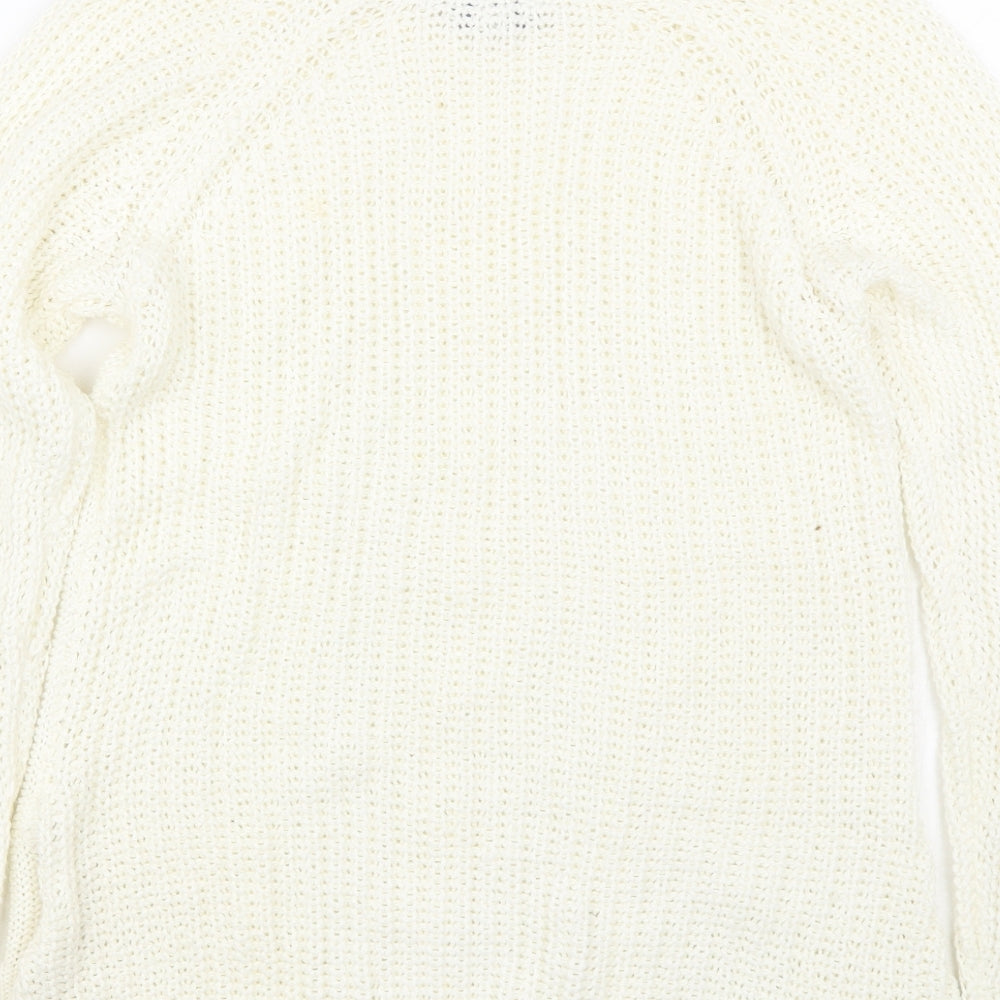 Peacocks Womens White   Pullover Jumper Size 8