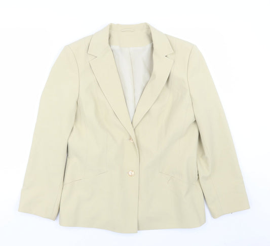 Preworn Womens Beige   Jacket Suit Size 14