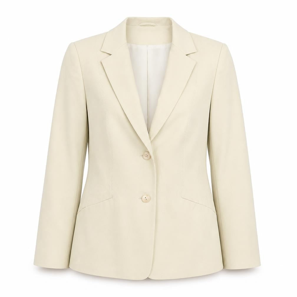 Preworn Womens Beige   Jacket Suit Size 14