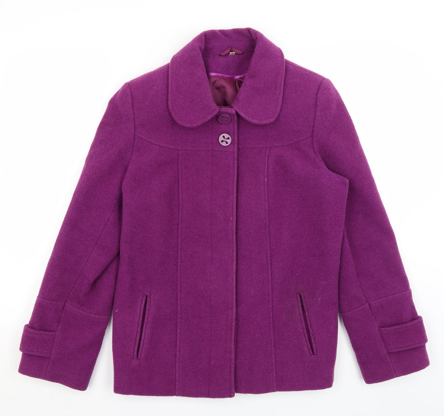 Klass Womens Purple   Overcoat Coat Size 14