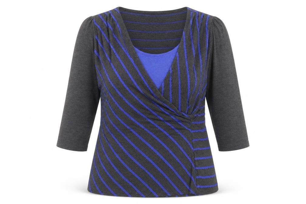Marks and Spencer Womens Grey Striped  Basic Blouse Size 18