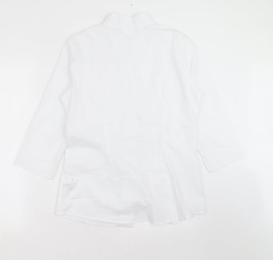 BCP Collection Womens White   Basic Button-Up Size 14