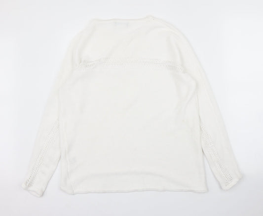 Eight Womens White   Pullover Jumper Size M
