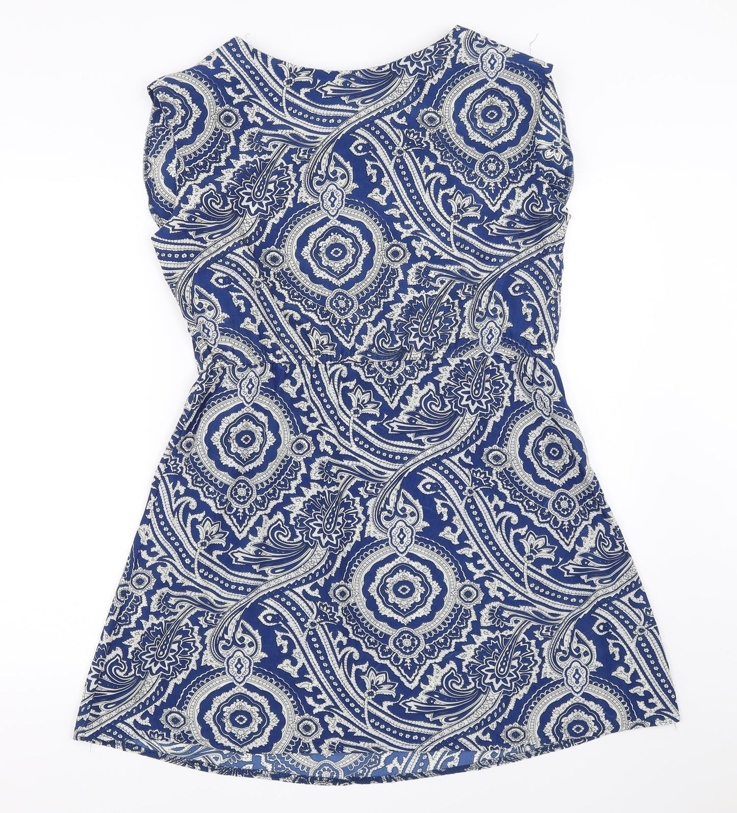 Rubee B Womens Blue Geometric  Fit & Flare  Size 8