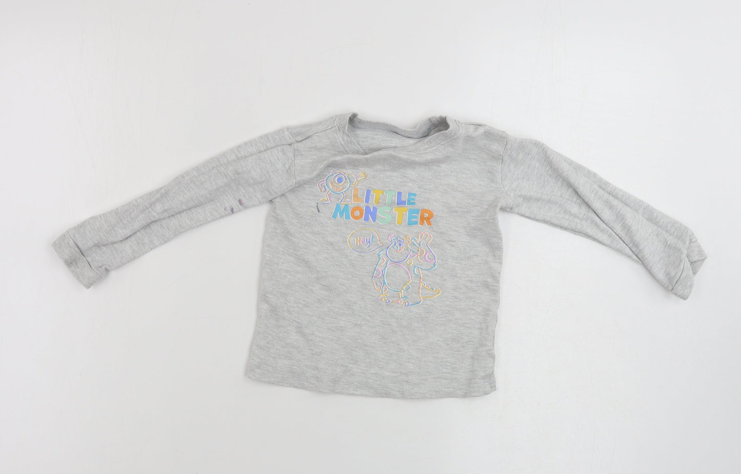 George  Boys Grey   Basic T-Shirt Size 2-3 Years  - dsiney
