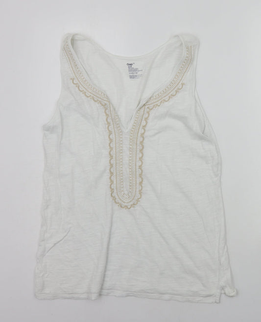 Gap Womens White Geometric  Basic Tank Size M