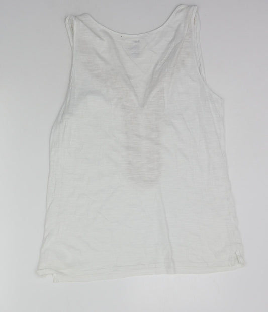 Gap Womens White Geometric  Basic Tank Size M