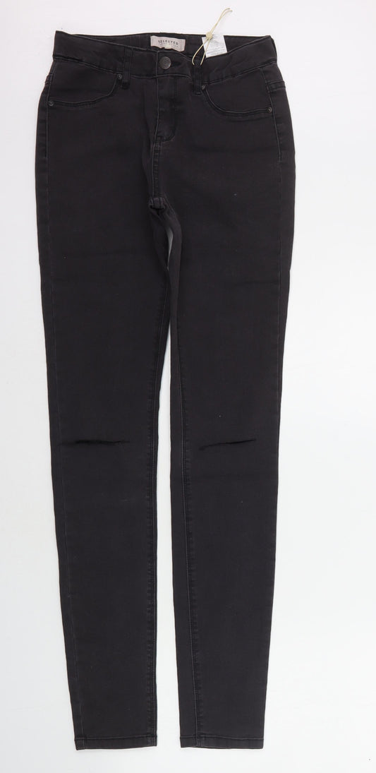 Selected Womens Black Paisley  Skinny Jeans Size 10 L30 in