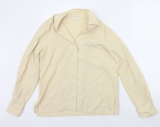 Marks and Spencer Womens Beige   Basic Button-Up Size 12