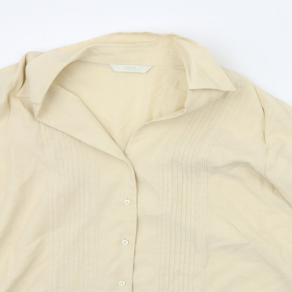 Marks and Spencer Womens Beige   Basic Button-Up Size 12