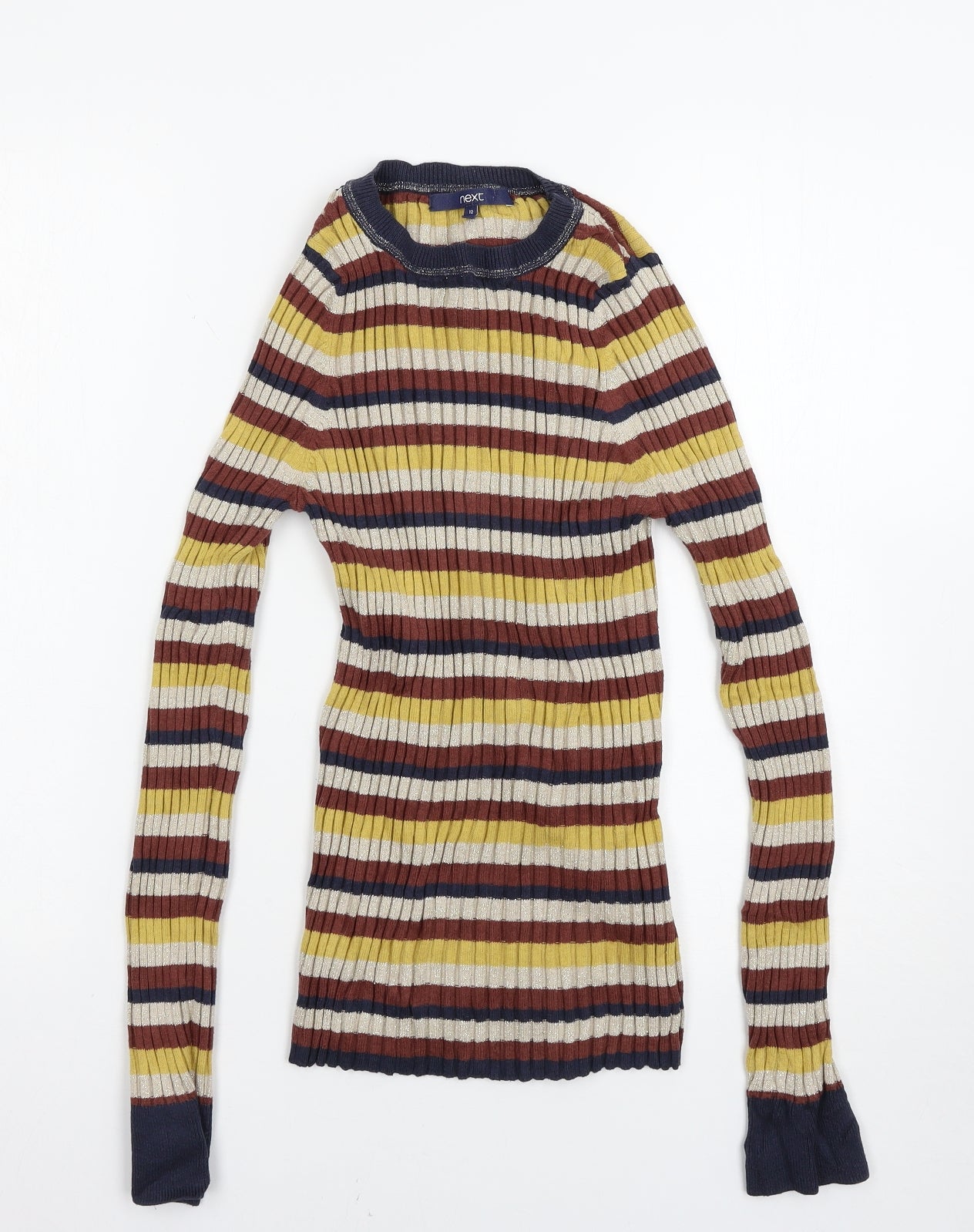 NEXT Womens Multicoloured Striped  Pullover Jumper Size 12