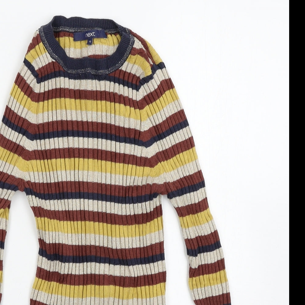 NEXT Womens Multicoloured Striped  Pullover Jumper Size 12