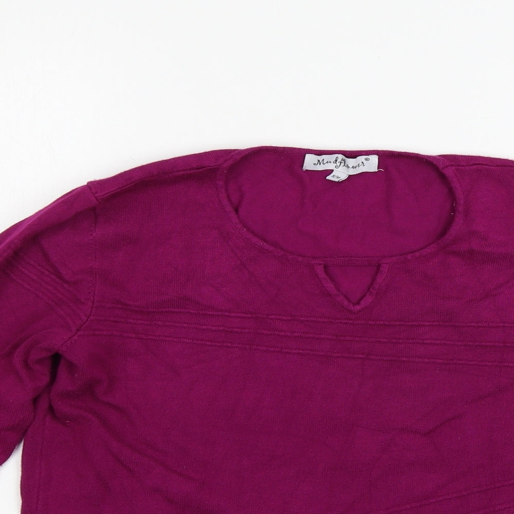 Mud Flower Womens Purple   Pullover Jumper Size M