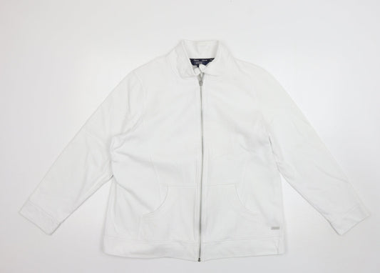 Debenhams Womens White   Full Zip Jumper Size 18