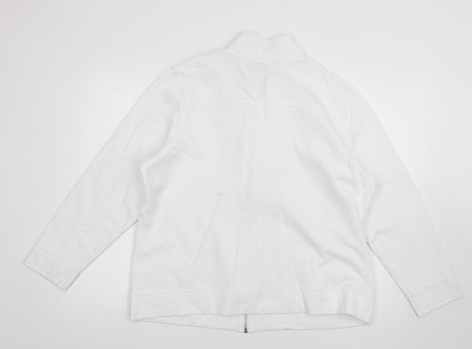 Debenhams Womens White   Full Zip Jumper Size 18