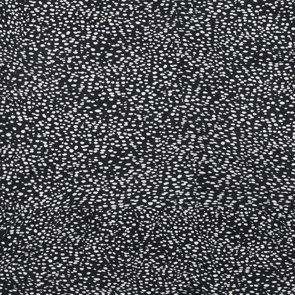 Peacocks Womens Black Polka Dot  Basic T-Shirt Size 14