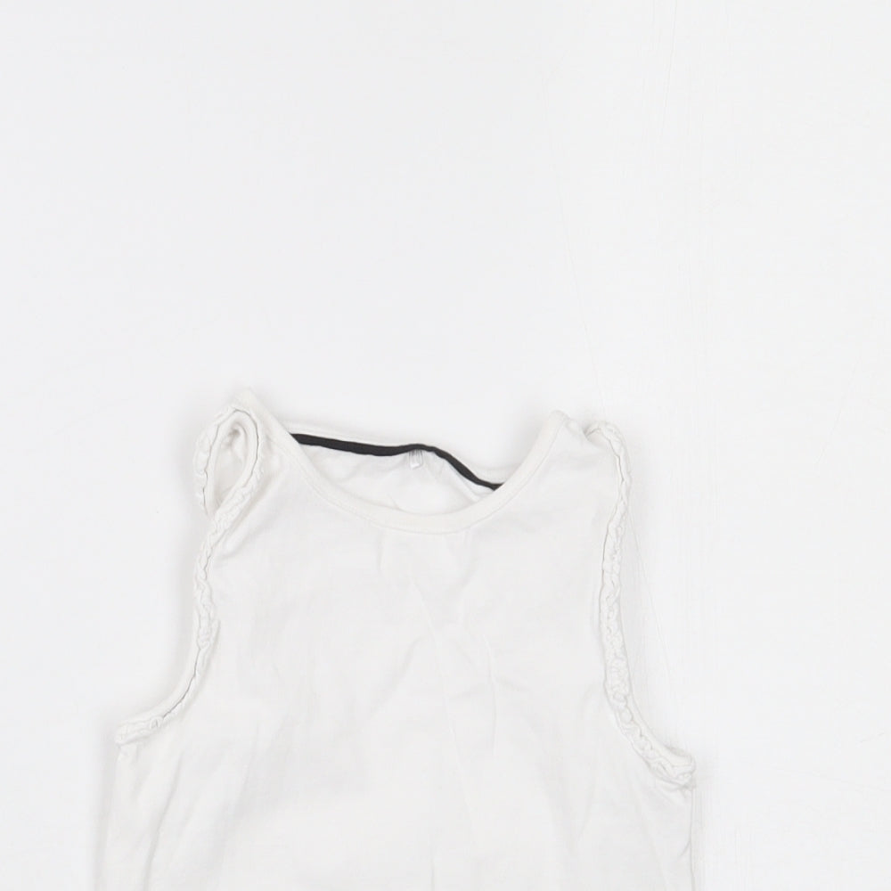 George Girls White   Basic Tank Size 5-6 Years