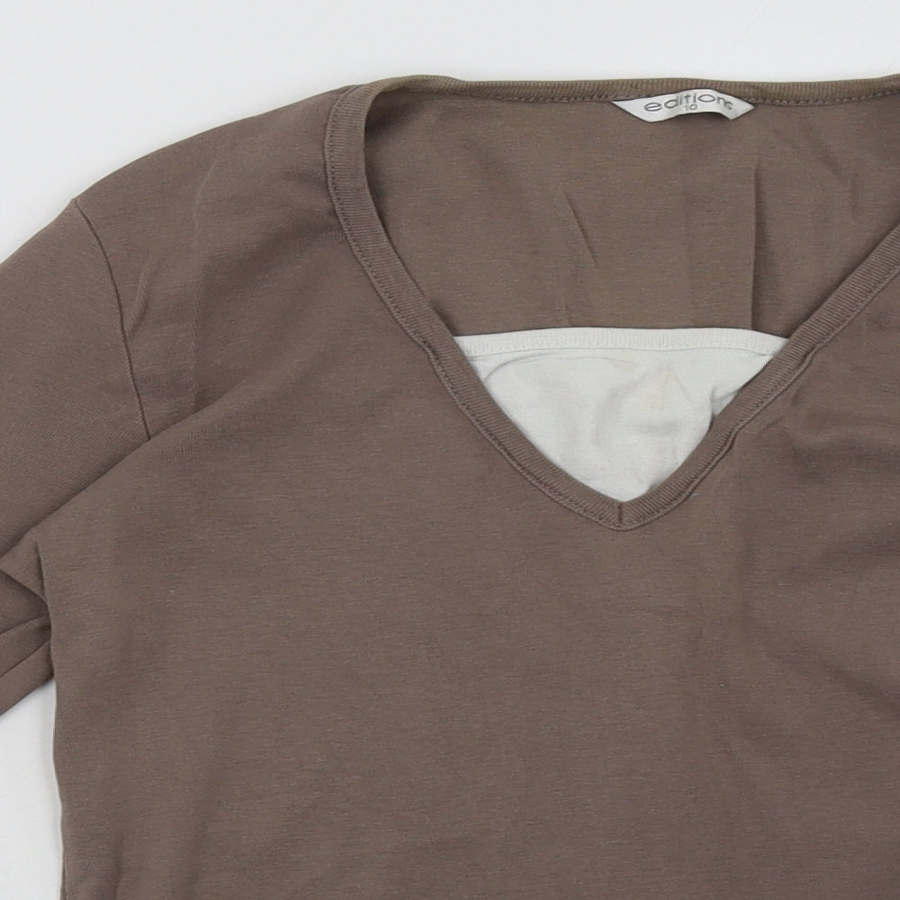 editions Womens Brown   Pullover Sweatshirt Size 10