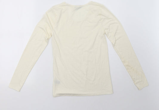 `charnos Womens White   Pullover Sweatshirt Size M