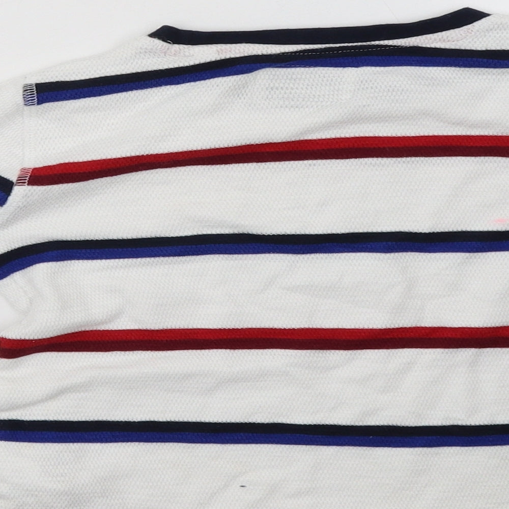 NEXT Boys White Striped  Pullover Sweatshirt Size 5 Years