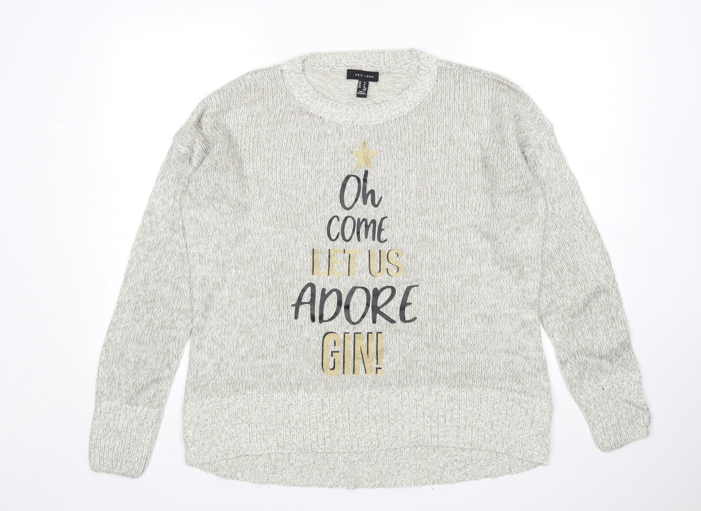 New Look Womens Grey   Pullover Jumper Size M