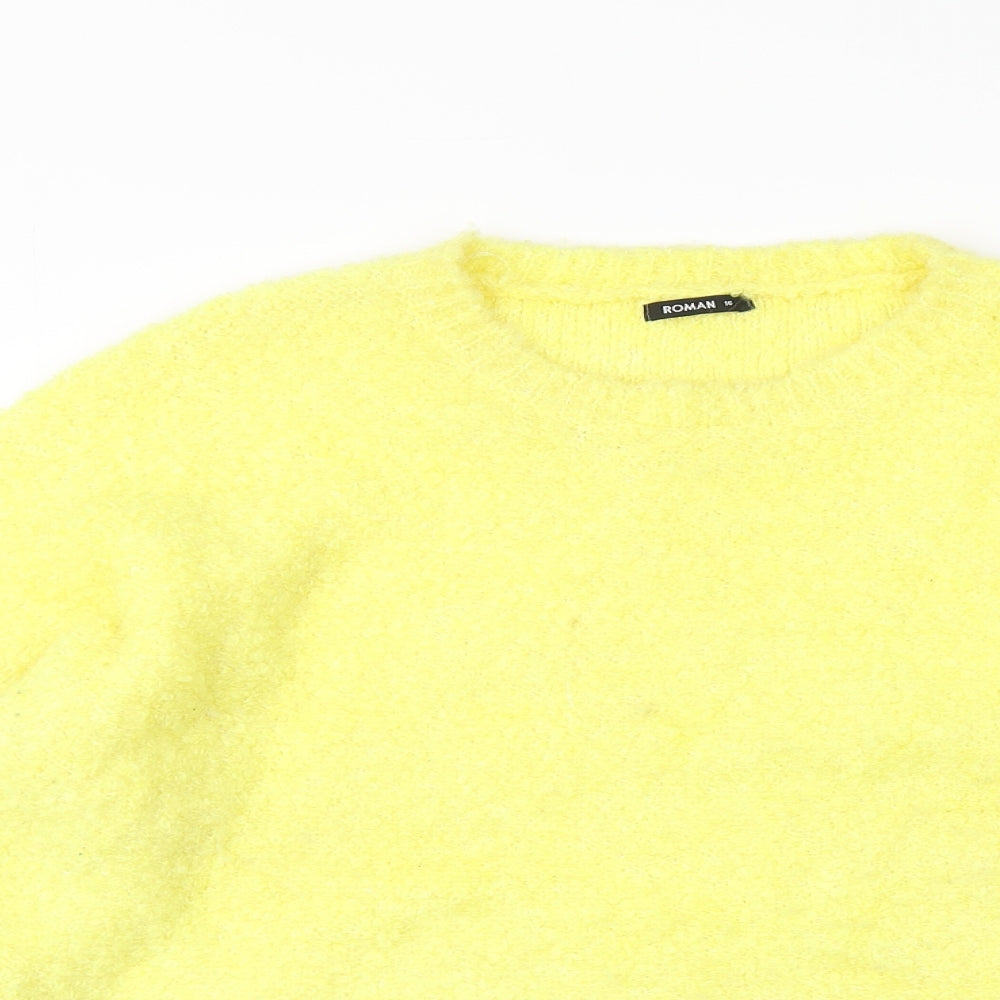 Roman Womens Yellow   Pullover Jumper Size 16