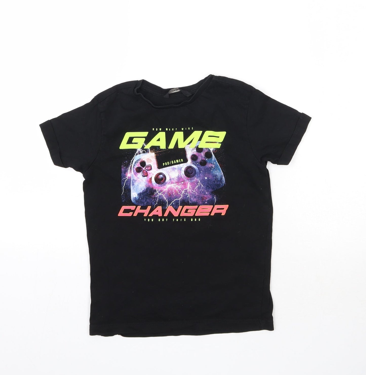 George Boys Black   Basic T-Shirt Size 7-8 Years  - Game Changer