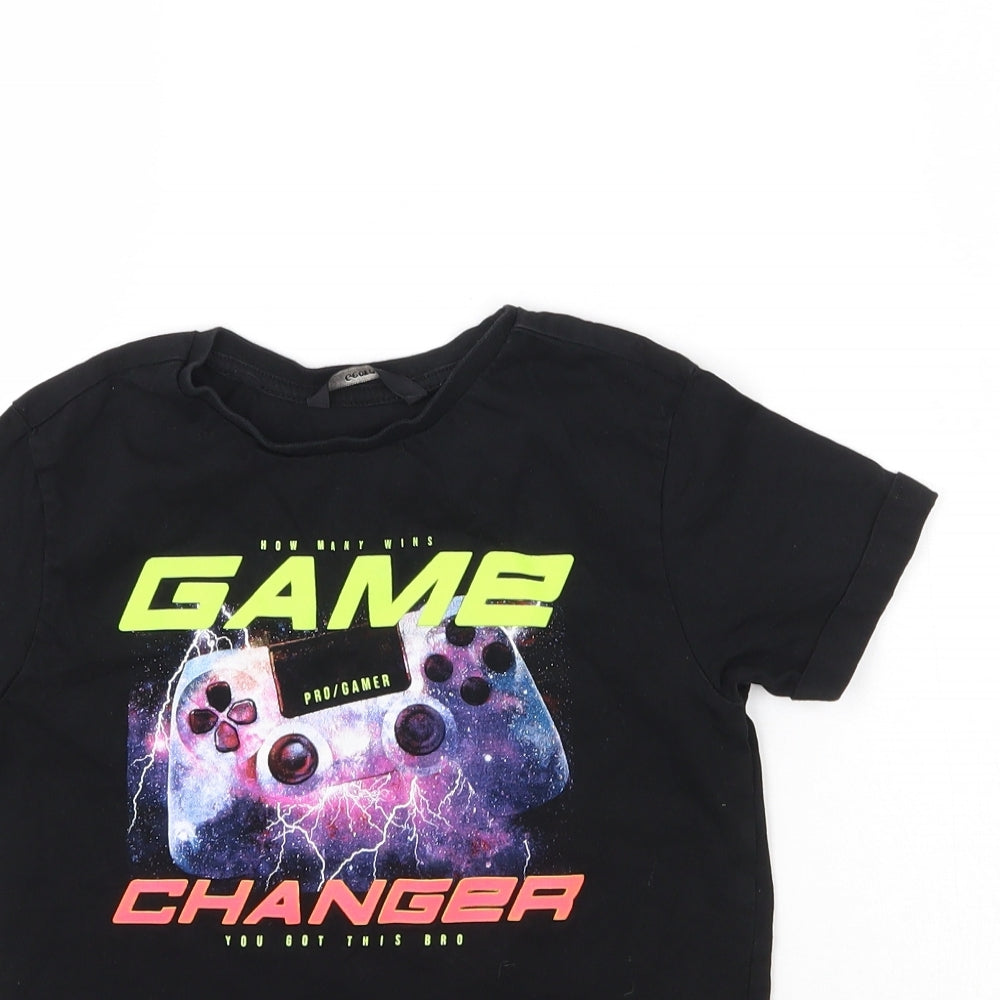 George Boys Black   Basic T-Shirt Size 7-8 Years  - Game Changer