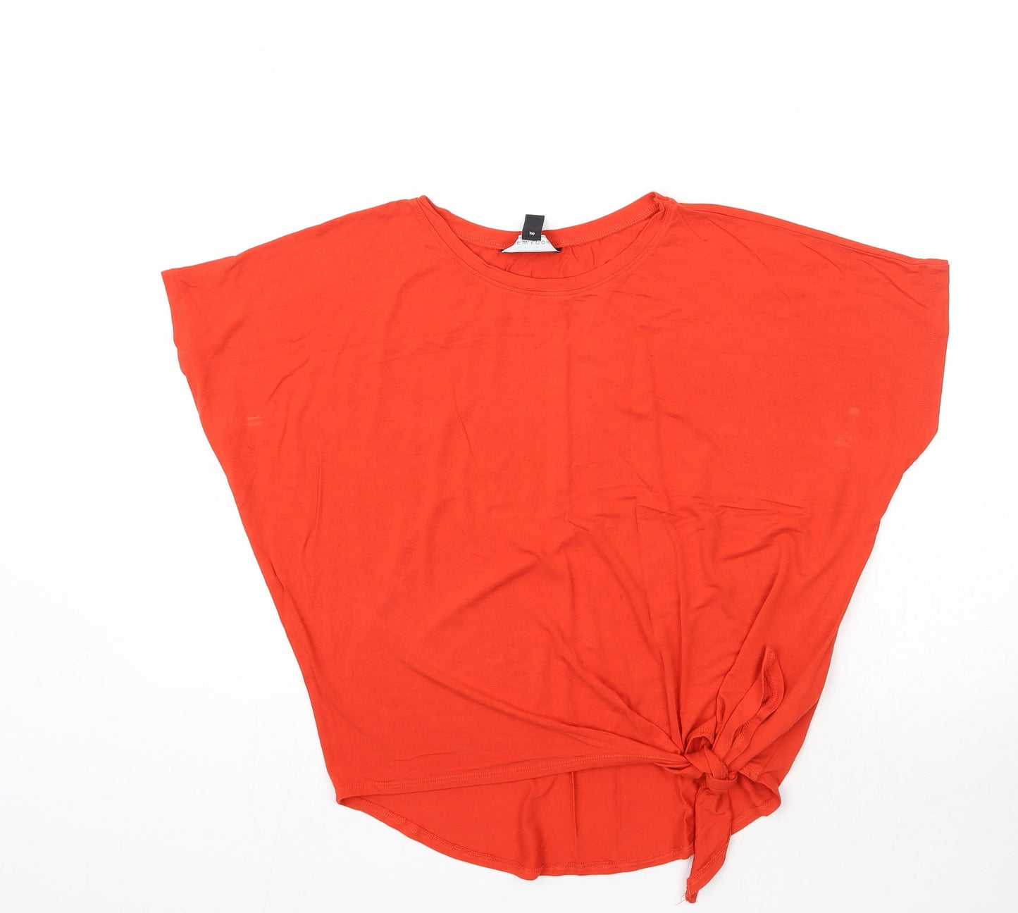 New Look Womens Orange   Basic T-Shirt Size 8  - Tie detail