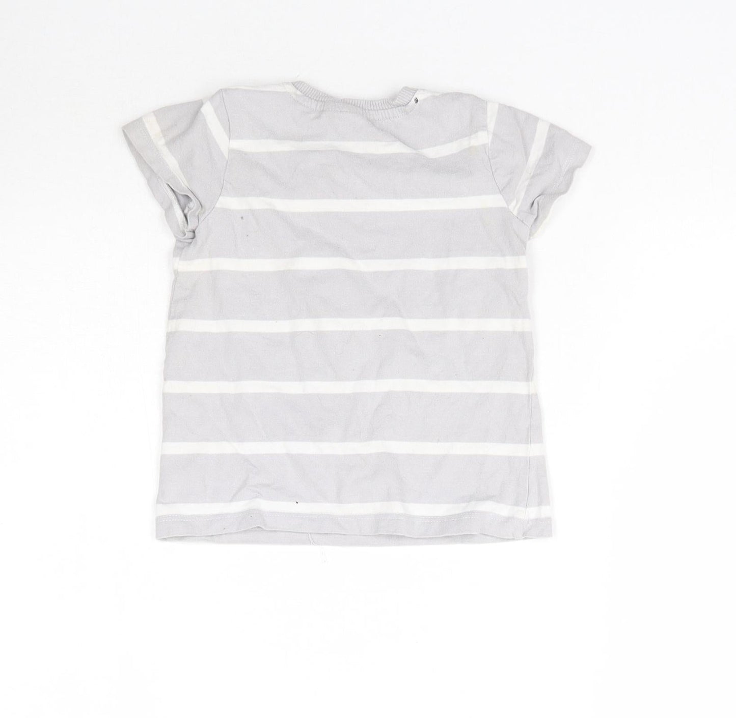 Disney Girls Grey Striped  Basic T-Shirt Size 2-3 Years  - Mickey Mouse