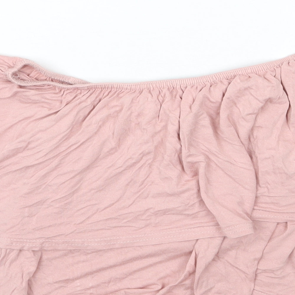 Boohoo Womens Pink   Cropped Blouse Size 8