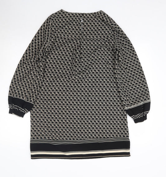 H&M Womens Black Geometric  Mini  Size 10