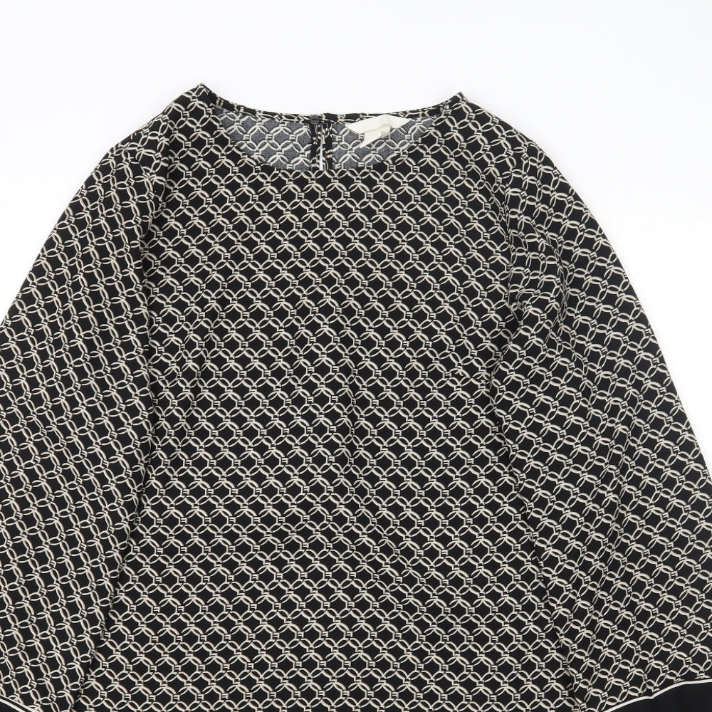 H&M Womens Black Geometric  Mini  Size 10