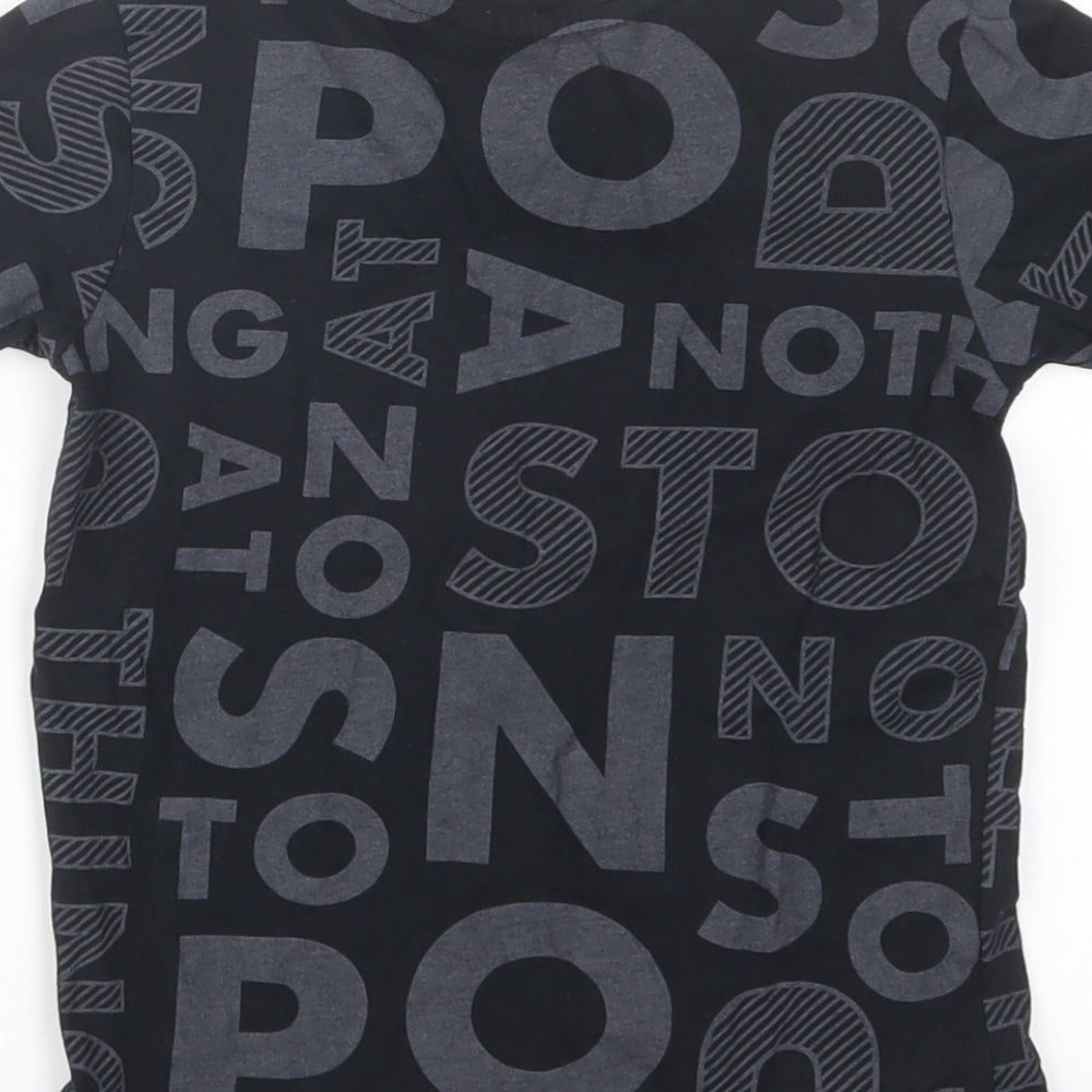 George Boys Black Geometric  Basic T-Shirt Size 4-5 Years