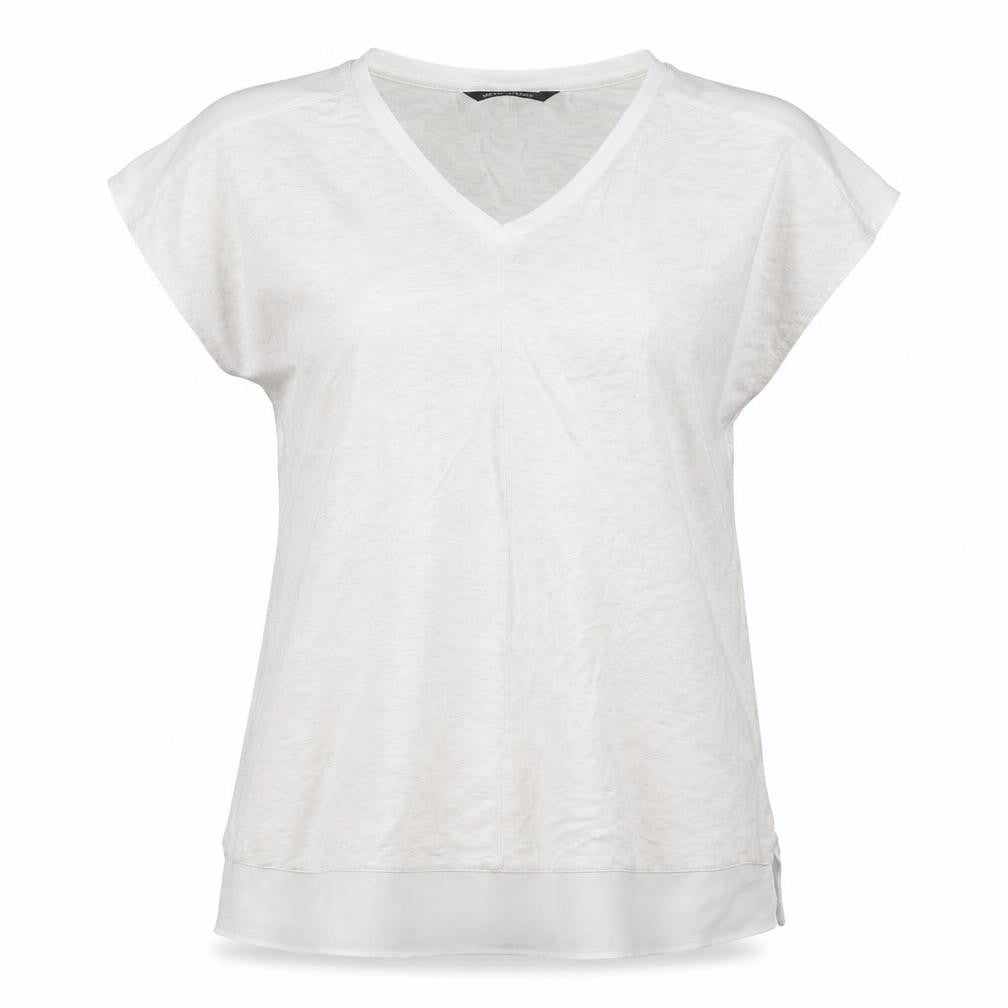 Halston Womens White   Basic T-Shirt Size XS