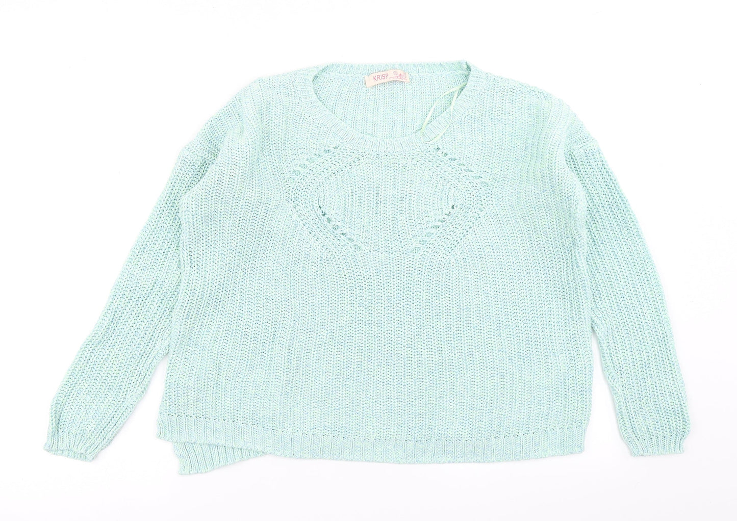 Krisp Womens Green  Knit Pullover Jumper Size 10