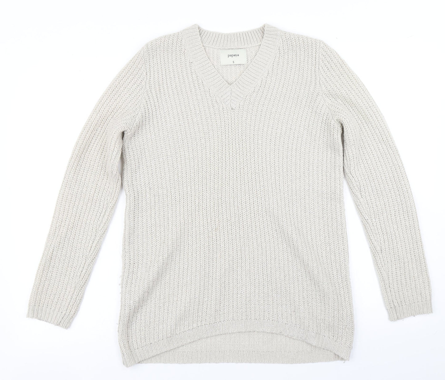 Papaya Womens Gold  Knit Pullover Jumper Size S