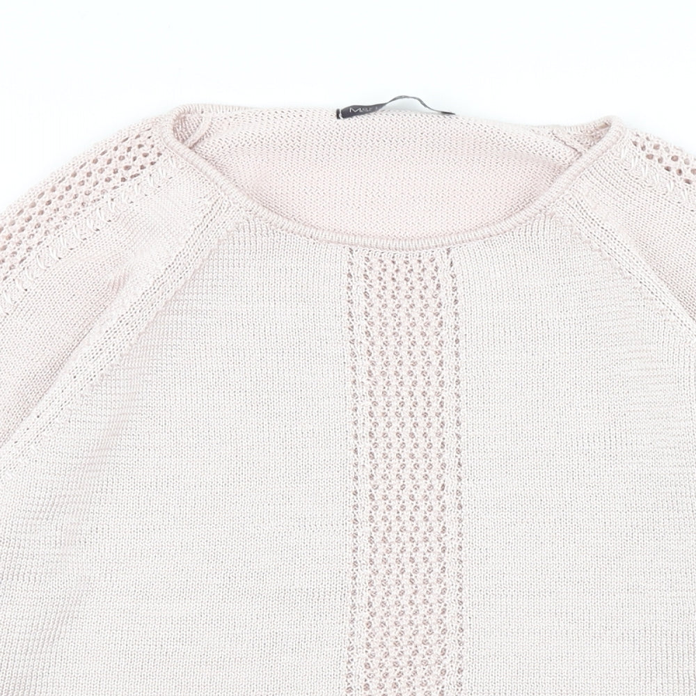 M&S Womens Pink  Knit Pullover Jumper Size 12